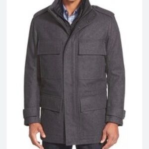 MARC NEW YORK by ANDREW MARC UTILITY 4 POCKET JACKET COAT GRAY MENS Sz Large EUC